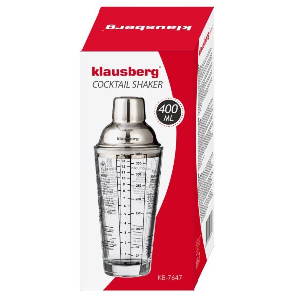 Shaker do drinków Klausberg KB-7647 (szklany 400 ml)
