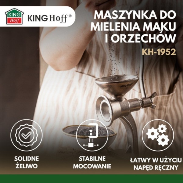 Maszynka do mielenia maku i orzechów Kinghoff KH-1952 (ręczna)