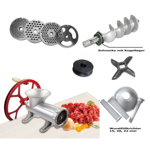 ЧАВУННА М'ЯСОРУБКА №32 з КОЛЕСОЮ KiNGHOFF KH-1432