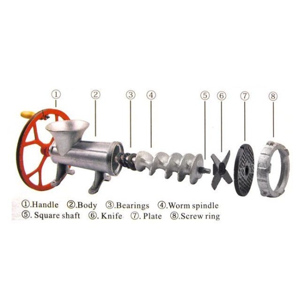 ЧАВУННА М'ЯСОРУБКА №32 з КОЛЕСОЮ KiNGHOFF KH-1432