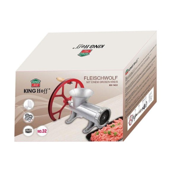 ЧАВУННА М'ЯСОРУБКА №32 з КОЛЕСОЮ KiNGHOFF KH-1432