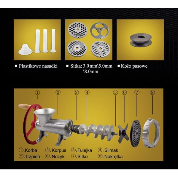 ЧАВУННА М'ЯСОРУБКА №22 з КОЛЕСОЮ KiNGHOFF KH-1430