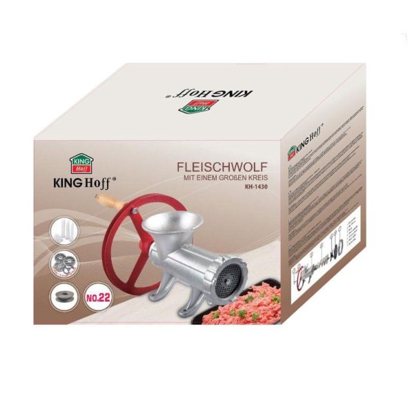 ЧАВУННА М'ЯСОРУБКА №22 з КОЛЕСОЮ KiNGHOFF KH-1430