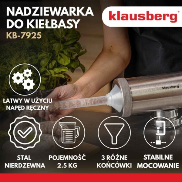 РУЧНА НАЧИННИК ДЛЯ КОВБАС 2,5 кг KLAUSBERG KB-7925