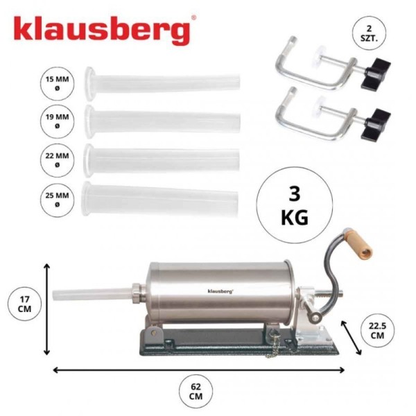 Ręczna nadziewarka do kiełbasy Klausberg KB-7928 (3 kg)