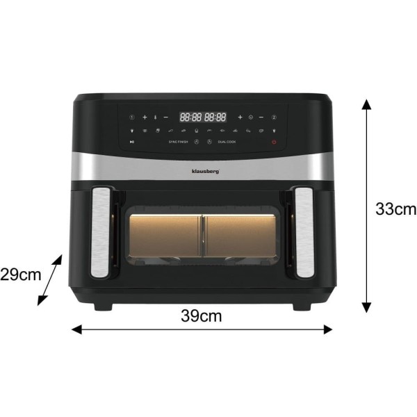 Frytownica beztłuszczowa Klausberg KB-7717 (dwukomorowa, 9 l)