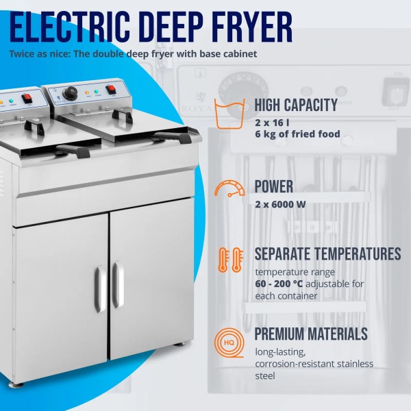 Frytownica gastronomiczna Royal Catering 400V - 2x10L (2x10 l)