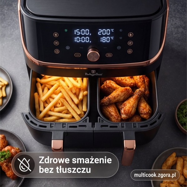 Frytkownica beztłuszczowa Berlinger haus BH-9469 (podwójny kosz 4,1+4,1 l)