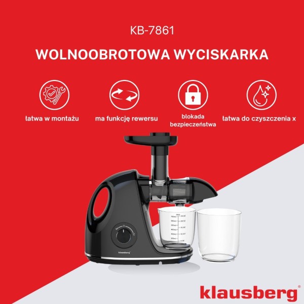 Sokowirówka wolnoobrotowa Klausberg KB-7861 (150 W)