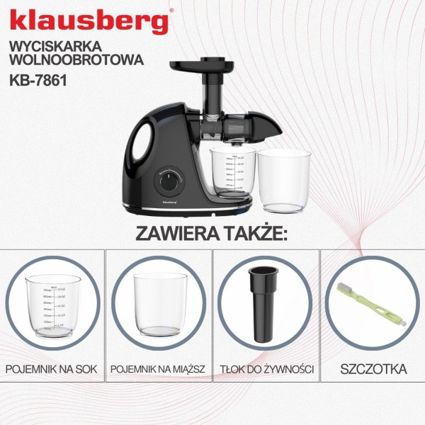 Sokowirówka wolnoobrotowa Klausberg KB-7861 (150 W)
