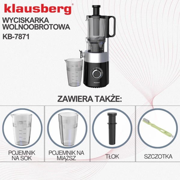 Sokowirówka wolnoobrotowa Klausberg KB-7871 (180 W)