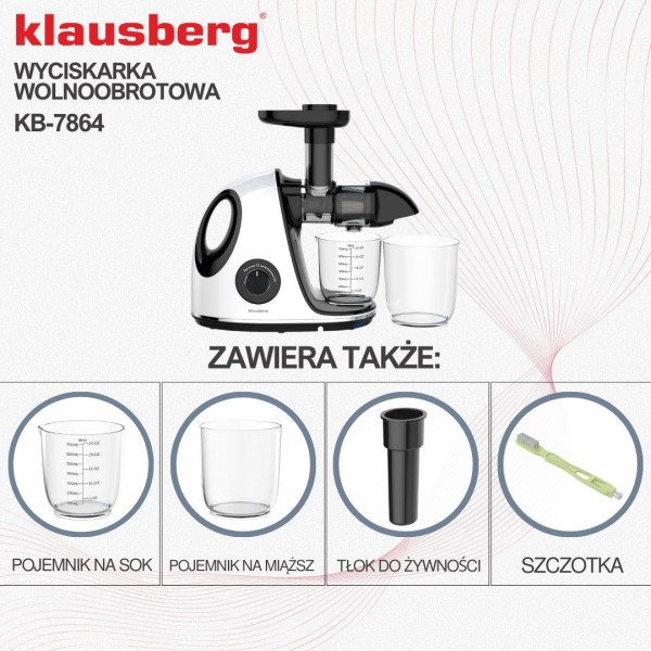 Sokowirówka wolnoobrotowa Klausberg KB-7864 (150 W)