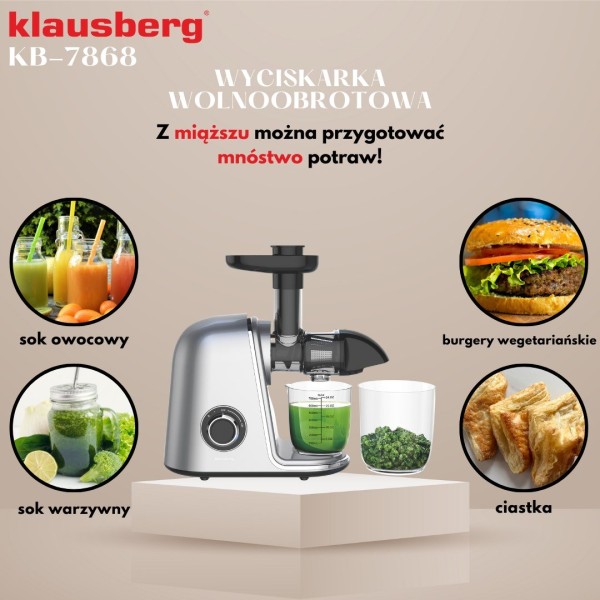 Sokowirówka wolnoobrotowa Klausberg KB-7868 (150 W)