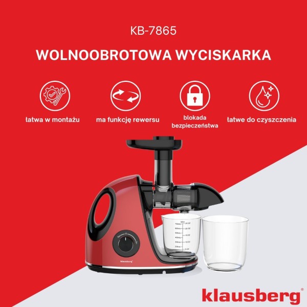 Sokowirówka wolnoobrotowa Klausberg KB-7865 (150 W)