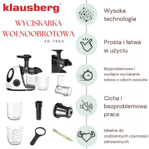 Wyciskarka wolnoobrotowa Klausberg KB-7864 (sokowirówka)