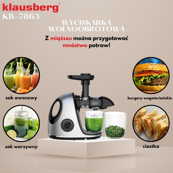 Sokowirówka wolnoobrotowa Klausberg KB-7863 (150 W)