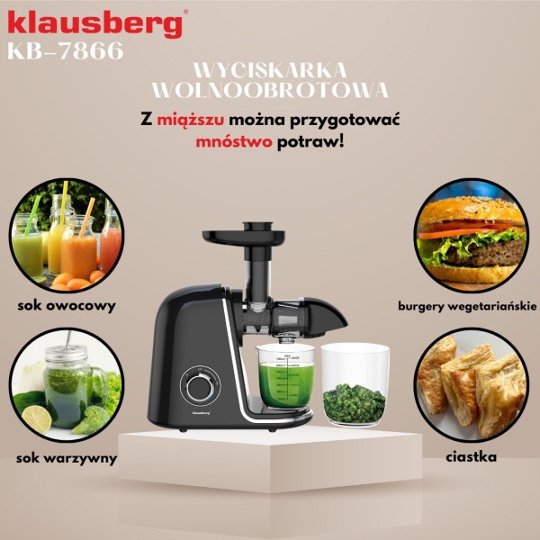 Sokowirówka wolnoobrotowa Klausberg KB-7866 (150 W)