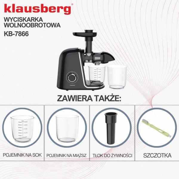 Sokowirówka wolnoobrotowa Klausberg KB-7866 (150 W)