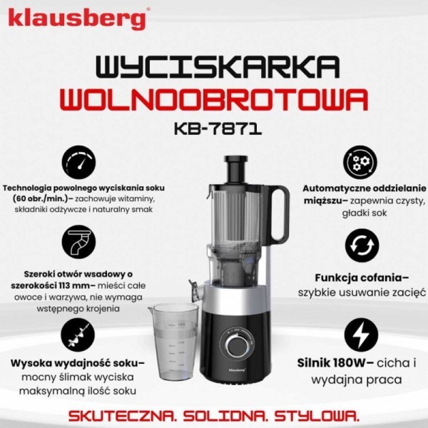 Wyciskarka wolnoobrotowa Klausberg KB-7871 (pionowa)