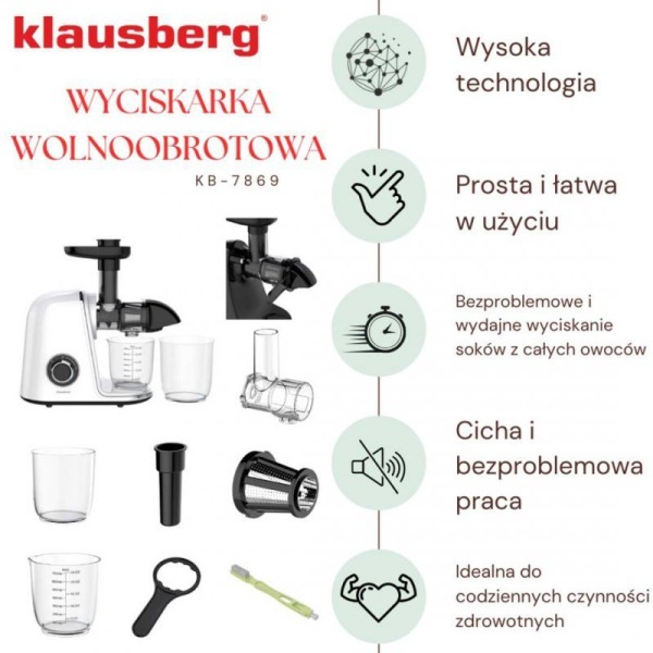 Wyciskarka wolnoobrotowa Klausberg KB-7869 (sokowirówka)