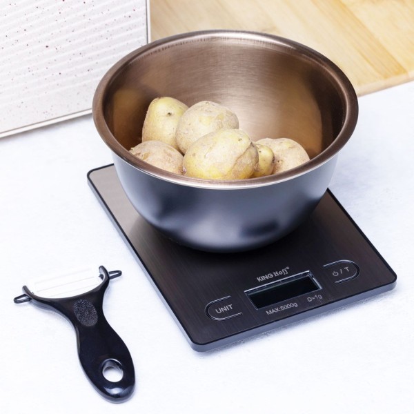ЕЛЕКТРОННІ КУХОННІ ВАГИ 1 Г / 5 КГ KINGHOFF KH-1821
