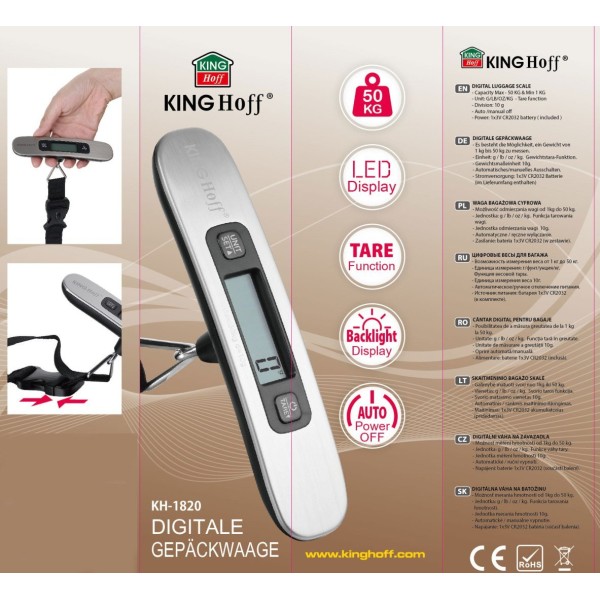 Elektroniczna waga do bagażu Kinghoff KH-1820 (do 50 kg)
