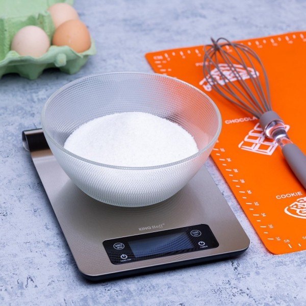 ЕЛЕКТРОННІ КУХОННІ ВАГИ 1 Г / 5 КГ НА РЕЙЦІ KINGHOFF KH-1836