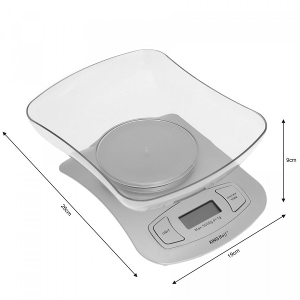 ЕЛЕКТРОННІ КУХОННІ ВАГИ 5кг/1г KiNGHOFF KH-6072