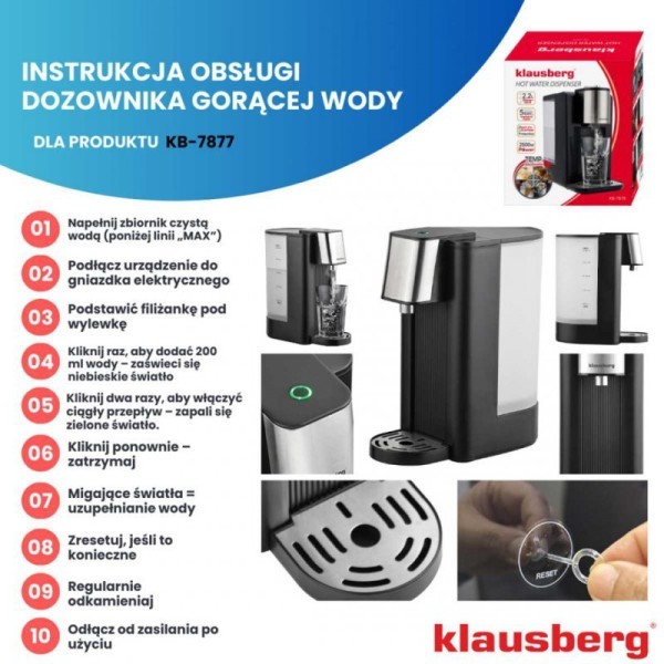 Dozownik gorącej wody Klausberg KB-7877 (2,5 l)