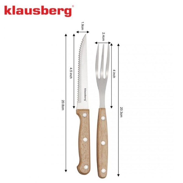 НАБІР СТОЛОВИХ ПРИБОРІВ ДЛЯ СТЕЙКА 8 предм. KLAUSBERG KB-7976
