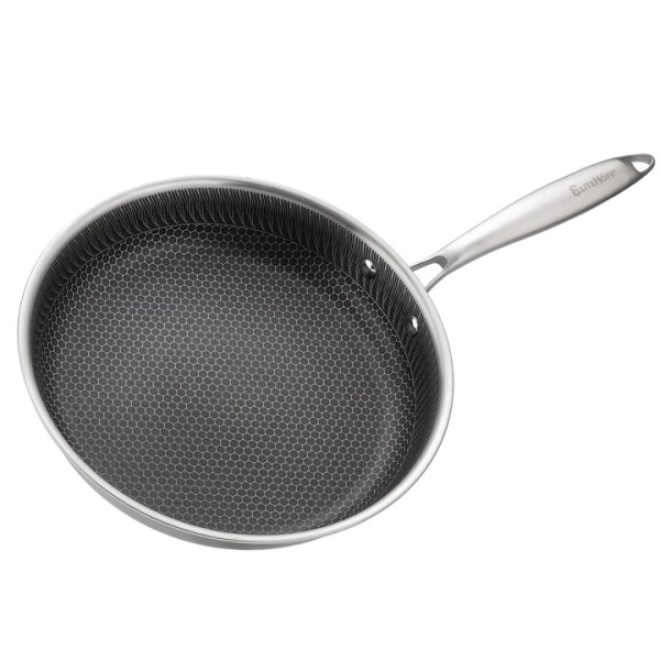 СТАЛЕВА СКОВОРОДА 28 см ЗІ СТІЛЬНИКОВИМ ПОКРИТТЯМ E-7549