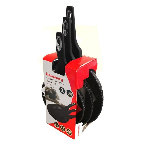 НАБІР З 3 СКОВОРОДИН 20/24/28 СМ KLAUSBERG MARMO GOLD KB-7290