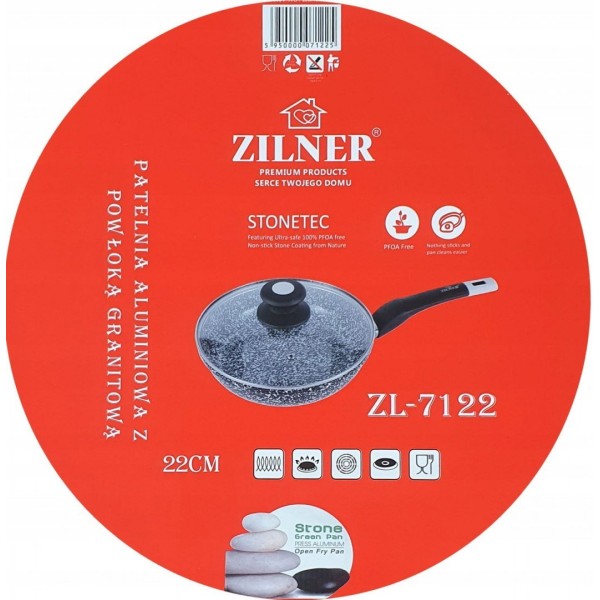 Сковорода 22 см мармурово-керамічна ZILNER ZL-7122