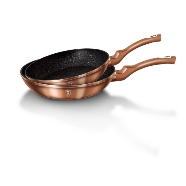 НАБІР З 2 ГРАНІТНИХ СКОВОРОДИН 22/26 СМ BERLINGER HAUS METALLIC LINE ROSE GOLD BH-1611-N