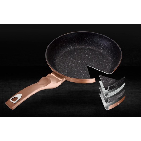 НАБІР З 2 ГРАНІТНИХ СКОВОРОДИН 22/26 СМ BERLINGER HAUS METALLIC LINE ROSE GOLD BH-1611-N