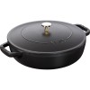 Чавунна каструля STAUB з кришкою 28 см, чорна