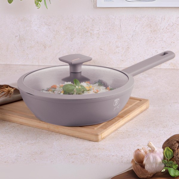 Patelnia głęboka z pokrywką Berlinger haus Taupe Collection BH-8092 (24 cm)