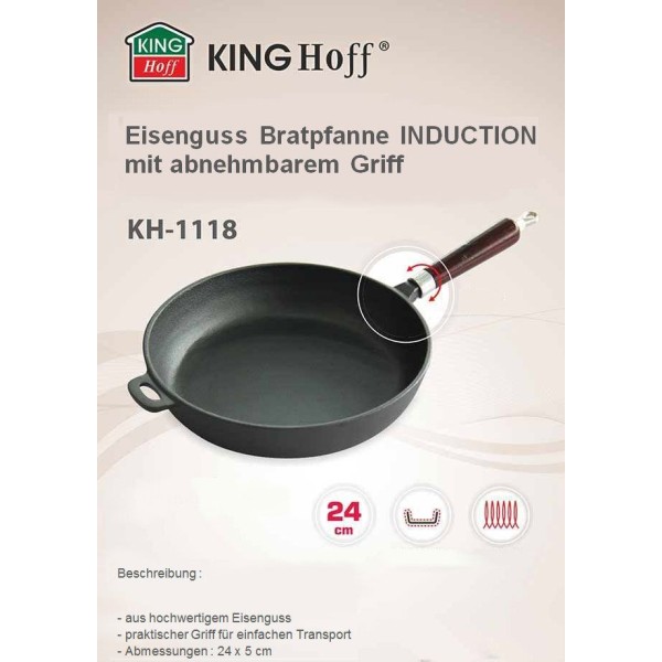 Patelnia żeliwna Kinghoff KH-1118 (24 cm)