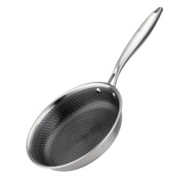 СТАЛЕВА СКОВОРОДА 22 см ЗІ СТІЛЬНИКОВИМ ПОКРИТТЯМ E-7546