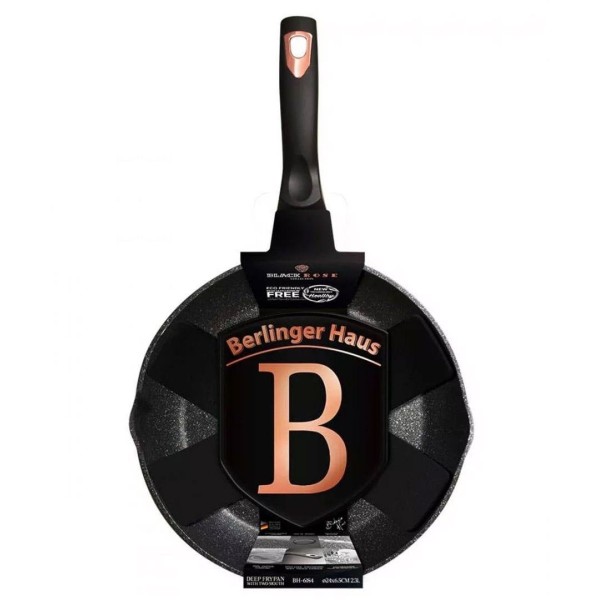 Гранітна сковорода з виливом 24 см BERLINGER HAUS BLACK ROSE BH-6184