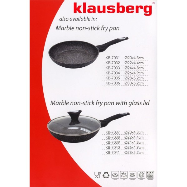 ГРАНІТНА СКОВОРОДА 20 СМ KLAUSBERG MARMO GOLD KB-7037