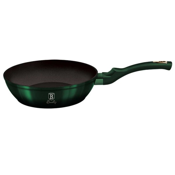 Гранітна сковорода 24 см з кришкою BERLINGER HAUS METALLIC LINE EMERALD BH-6049