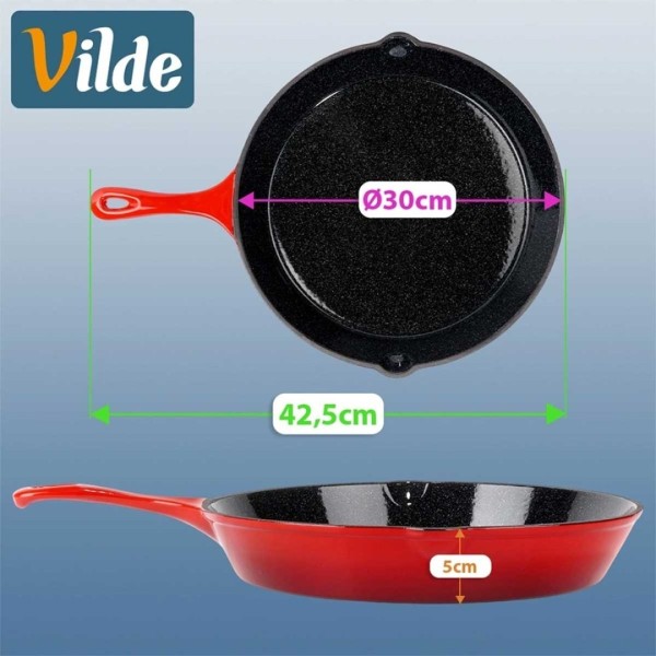 Patelnia żeliwna emaliowana VILDE 199156 (30 cm)