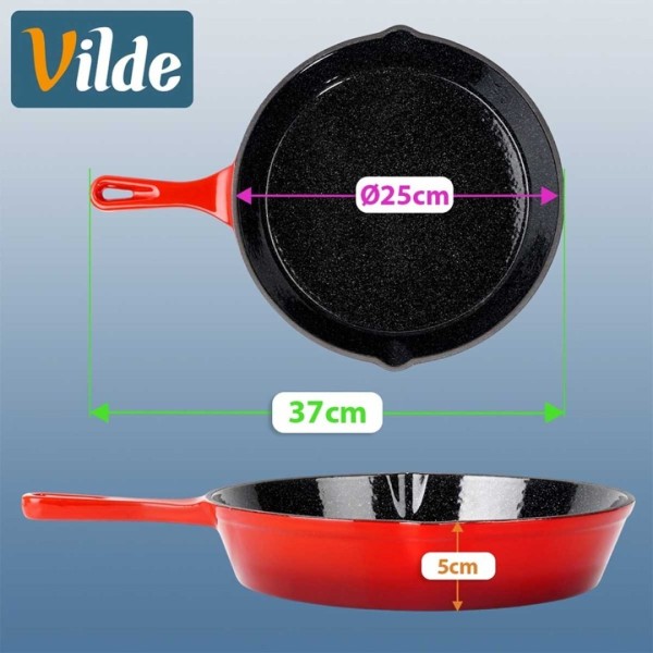 Patelnia żeliwna emaliowana VILDE 199155 (25 cm)