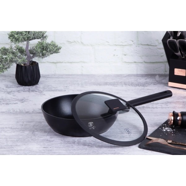 Титанова сковорода 24 см BerlingerHaus BH-7089 Monaco / Колекція Black Rose