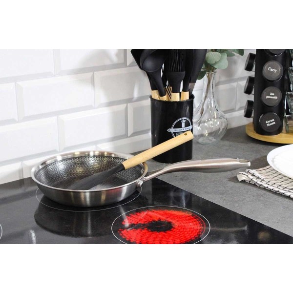 Patelnia stalowa Brunbeste 5552 (28 cm, powłoka plaster miodu)