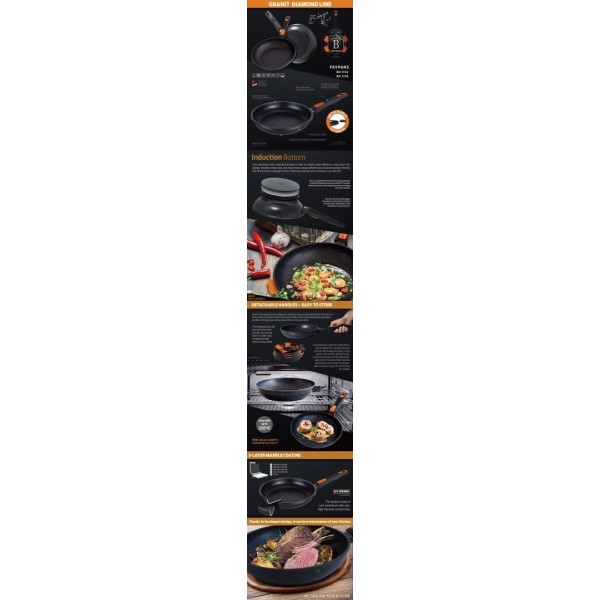 ГРАНІТНА СКОВОРОДА 24 СМ BERLINGER HAUS GRANIT DIAMOND BH-1102