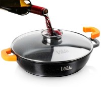 ПЛОСКА ГРАНІТНА СКОВОРОДКА 4,7 Л 32 СМ З КРИШКОЮ ТА АРОМАТИЗАТОРОМ TERRUNA 199109