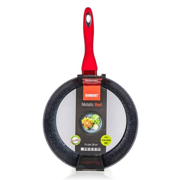 Patelnia granitowa BANQUET METALLIC RED (28 cm)