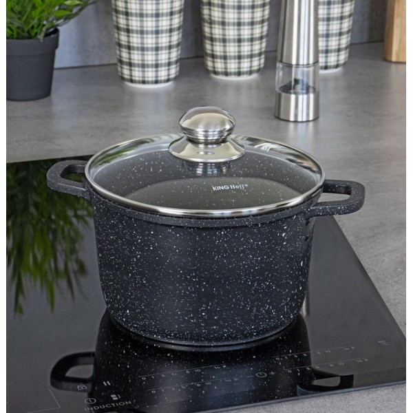 Garnek tradycyjny Kinghoff KH-1599 (10 l, 28 cm, powłoka marmurowa)